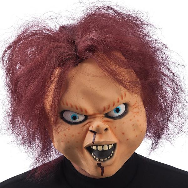 Maschera in Lattice Chucky Bambola Assassina Originale Intera con Parrucca