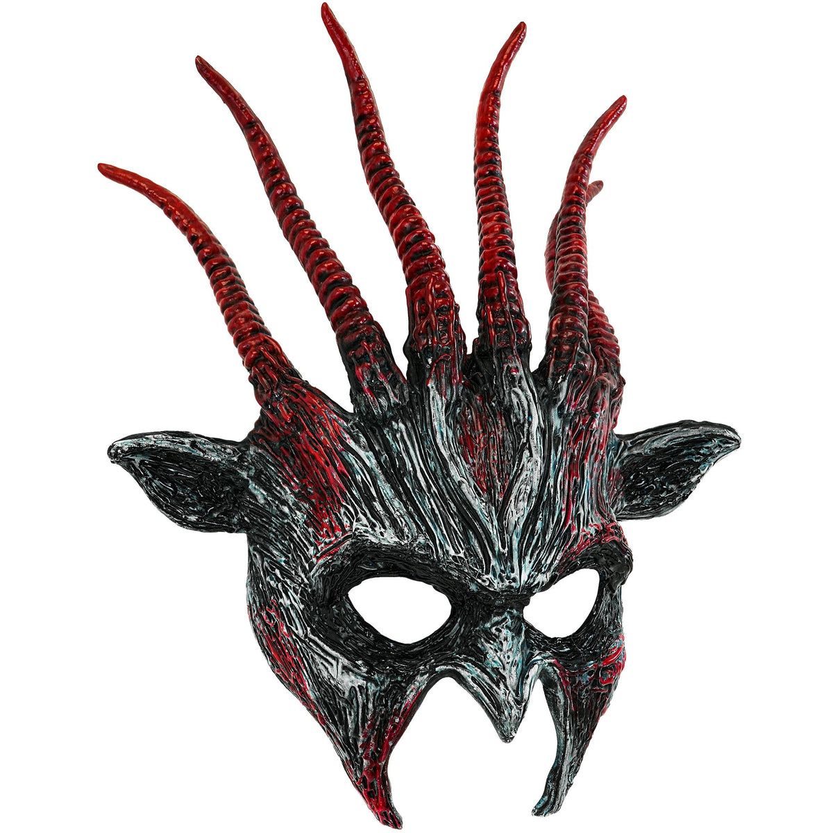 Maschera Rigida Bestia Infernale Demone con Corna Horror Halloween