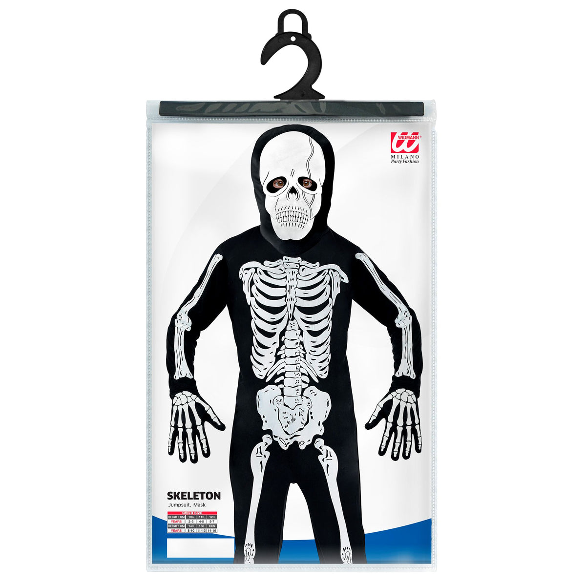 Costume Scheletro Bambino Tuta Con Maschera Ossa Mostro Halloween