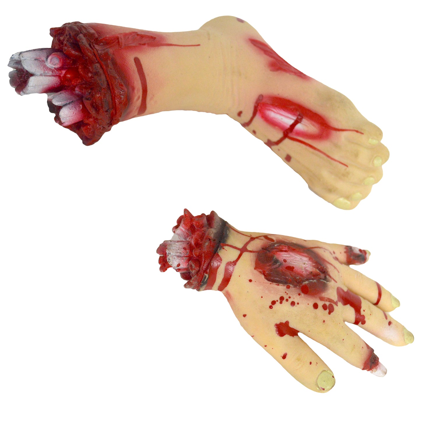 Vaschetta Macellaio Horror con Mano e Piede Mozzato in Lattice Decorazione Horror Halloween