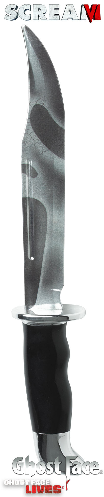 Coltello Ghost Face Originale Cromato Con Maschera Riflessa 35 cm. Scream Halloween