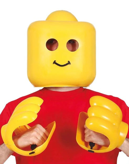 Set Lego Giallo Maschera e Mani Mattoncino Giocattolo