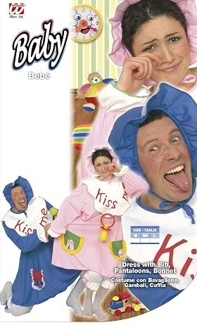 Costume Bebé con Maxi Bavaglino Gambali e Cuffia Azzurro e Rosa Gender Reveal Baby Shower