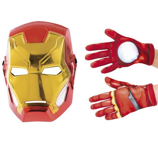 Set Originale Iron Man da Bambino Maschera e Guanti Supereroe Marvel