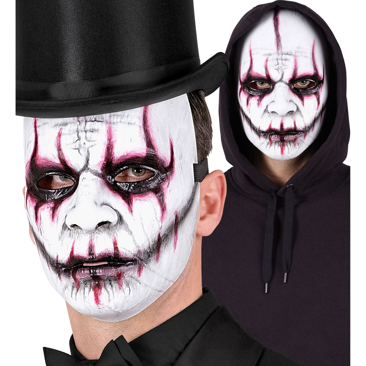 Maschera Rigida Mostro Horror Fantasma Bianco Halloween