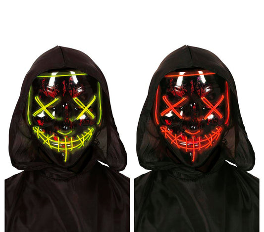 Maschera Rigida con Luci Colori Assortiti Hacker Halloween