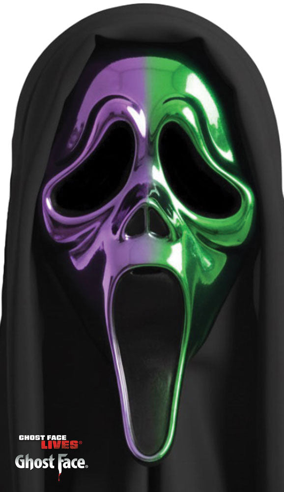 Maschera Ghost Face Cromata Viola Verde Scream Originale Halloween