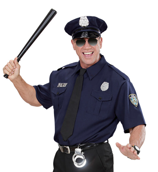 Costume Poliziotto con Camicia, Cravatta e Cappello Forze del'Ordine Polizia