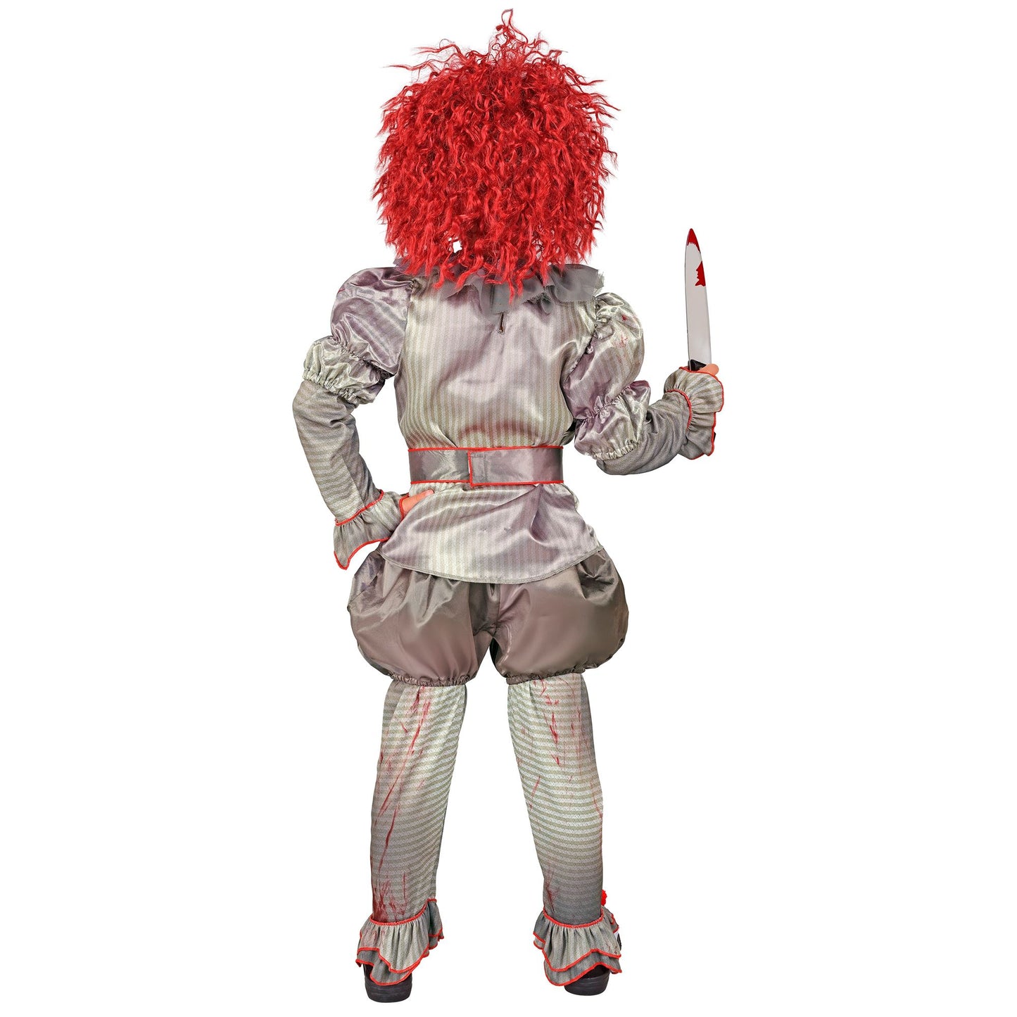 Costume Clown IT Killer Unisex con Maglia 2 Pantaloni Cintura e Copriscarpe Pagliaccio Horror