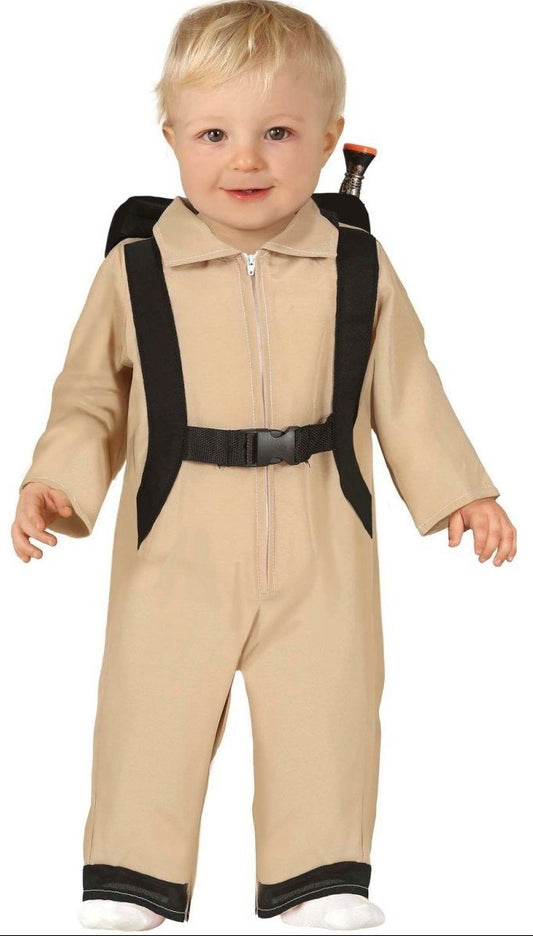 Costume Acchiappafantasmi Neonato Tunica Intera con Zainetto Ghostbuster Halloween