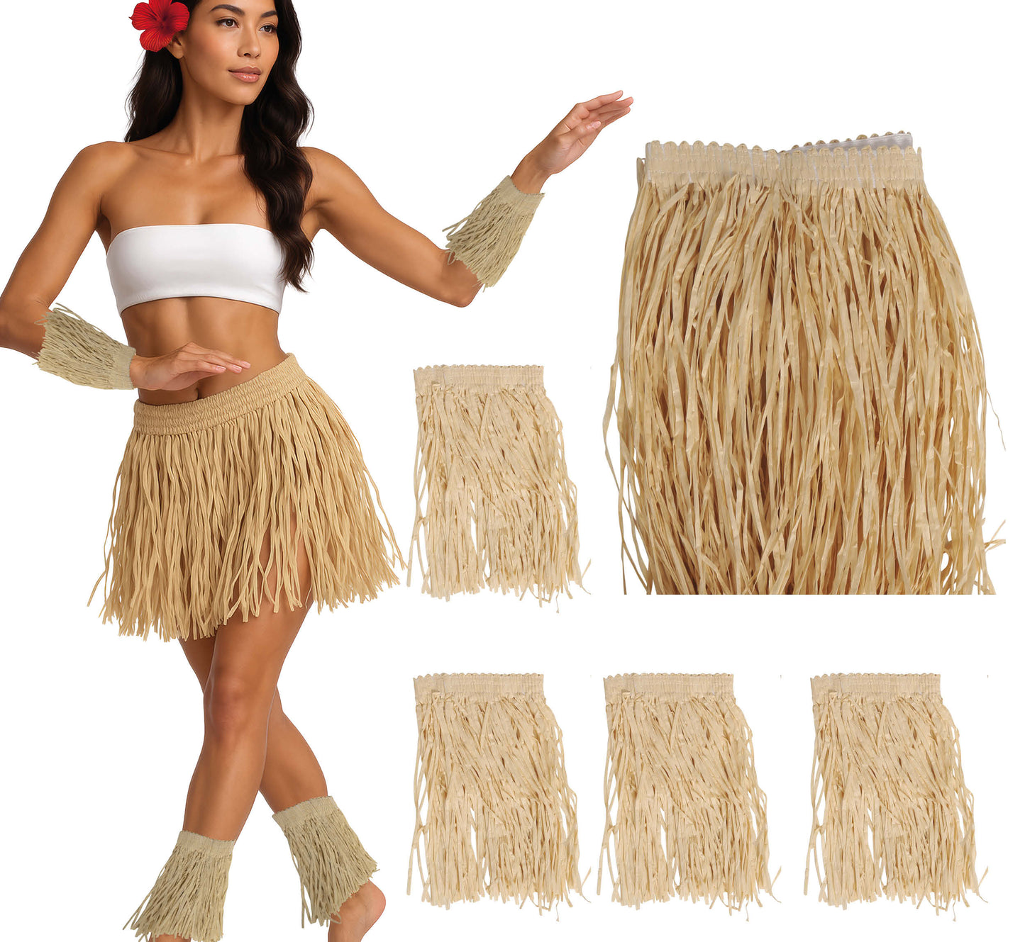 Costume Polinesiano con Falda, Mangas e Pie 1
