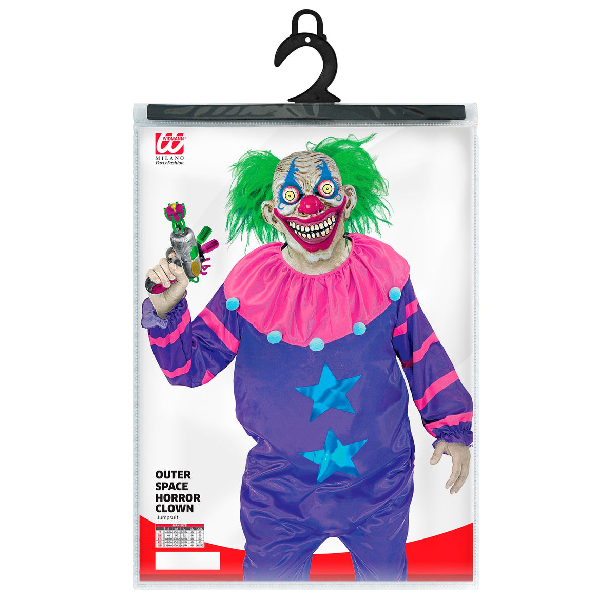 Costume Adulto Pagliaccio Horror Dello Spazio Viola Solo Tuta Halloween