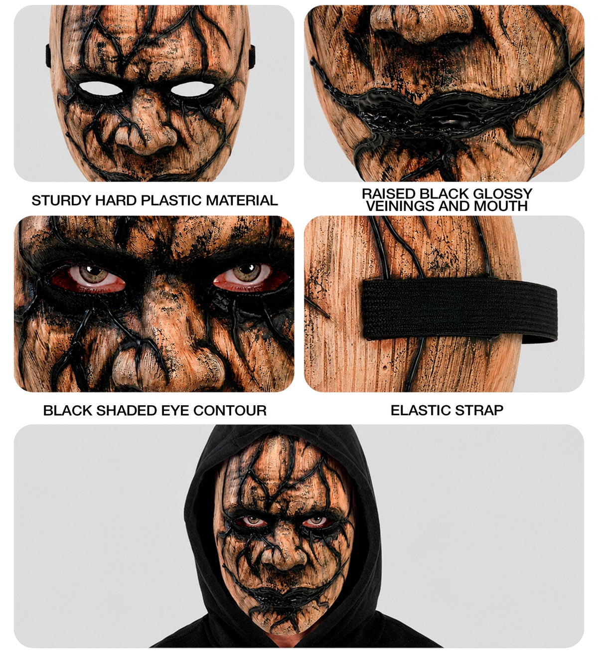 Maschera Rigida Demone Horror Mostro Zombie Halloween