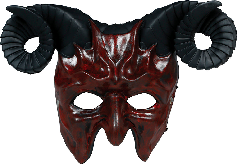Maschera Demone Ariete in Foam Devil Diavolo con Corna Horror Halloween