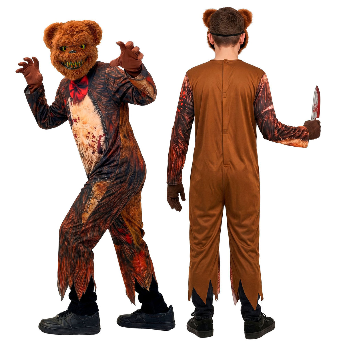 Costume Bambino Orso Killer con Maschera Orsacchiotto Peluches Zombie Horror