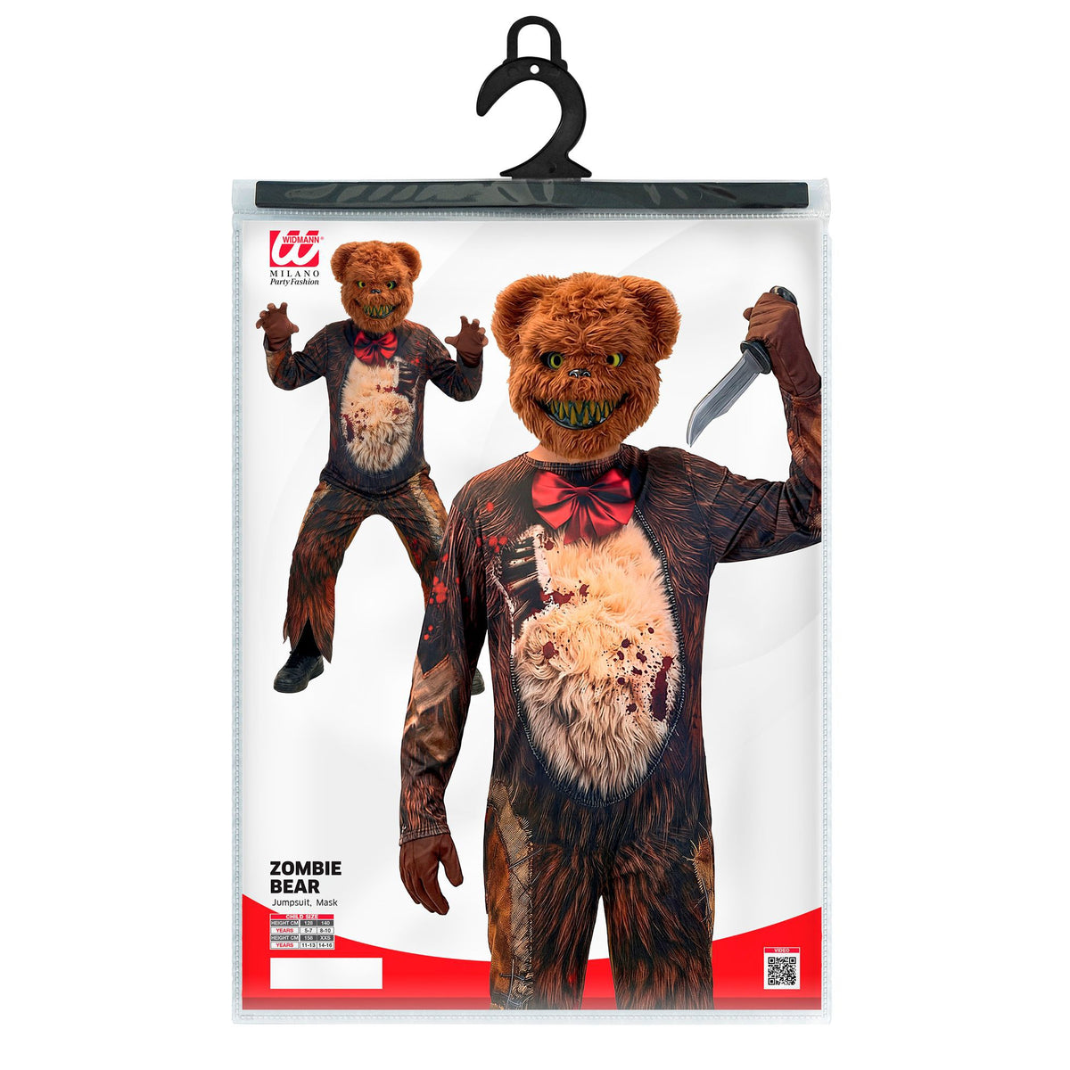 Costume Bambino Orso Killer con Maschera Orsacchiotto Peluches Zombie Horror