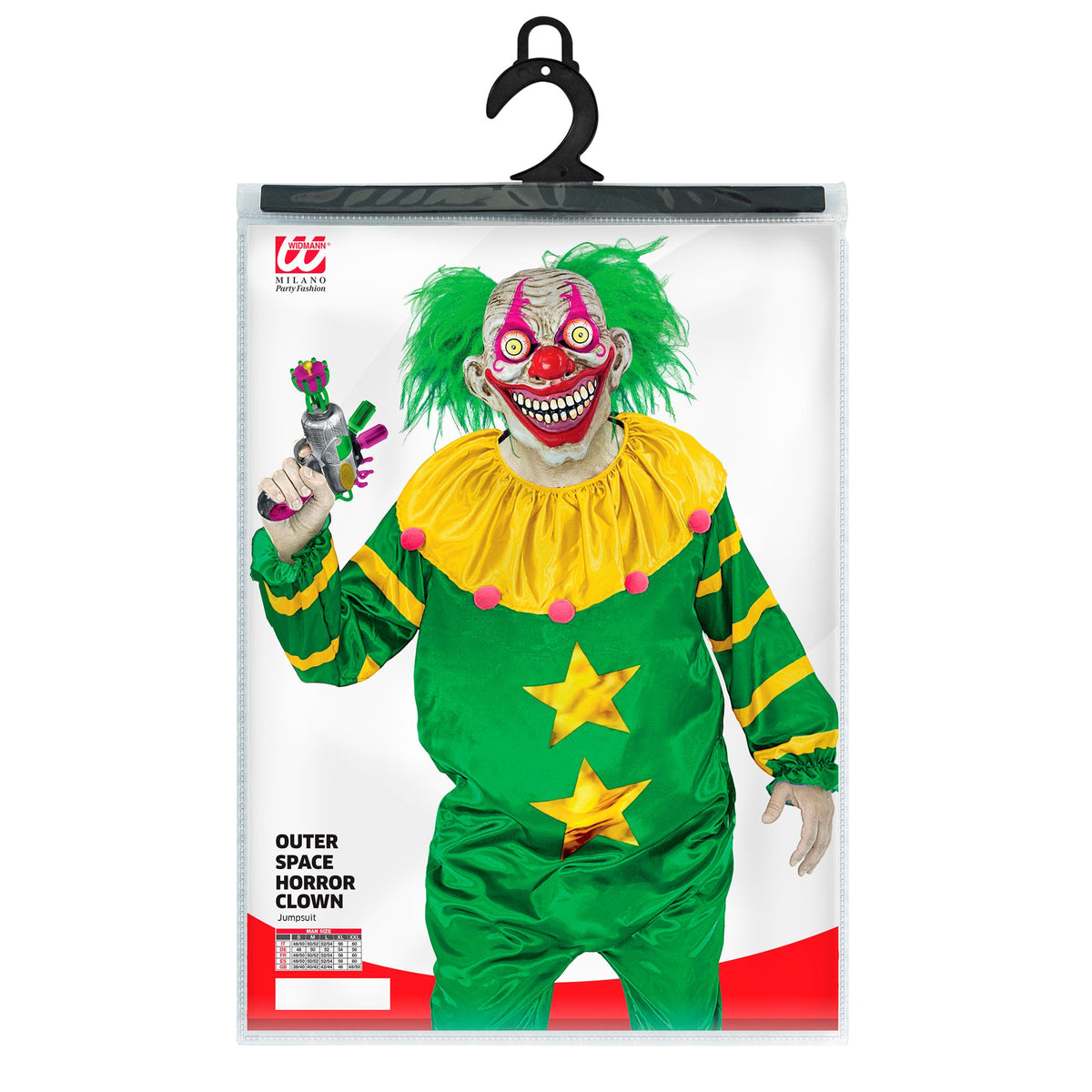 Costume Adulto Pagliaccio Horror Dello Spazio Verde Solo Tuta Halloween