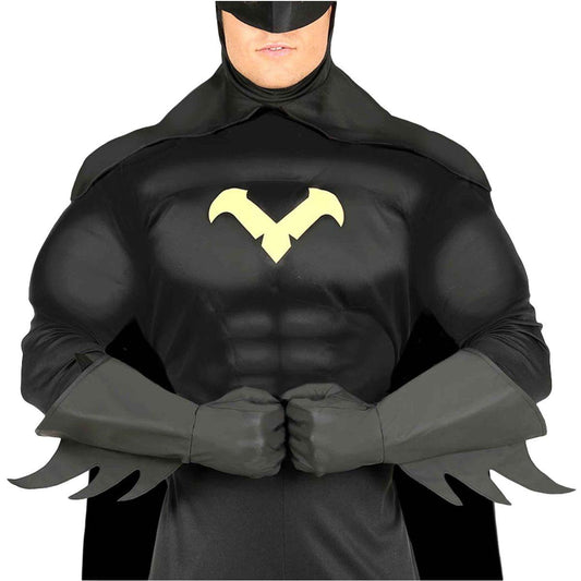 Guanti Supereroe Batman Pipistrello Nero con Alette Adulto