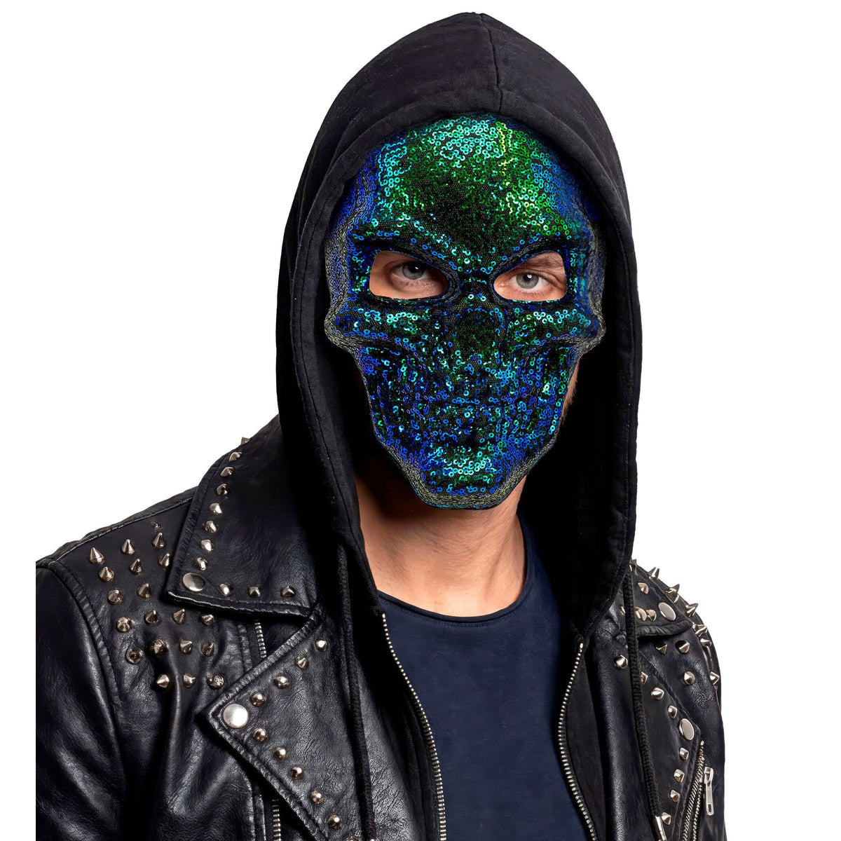 Maschera Teschio Paillettes Glitterate Unisex Halloween Chic