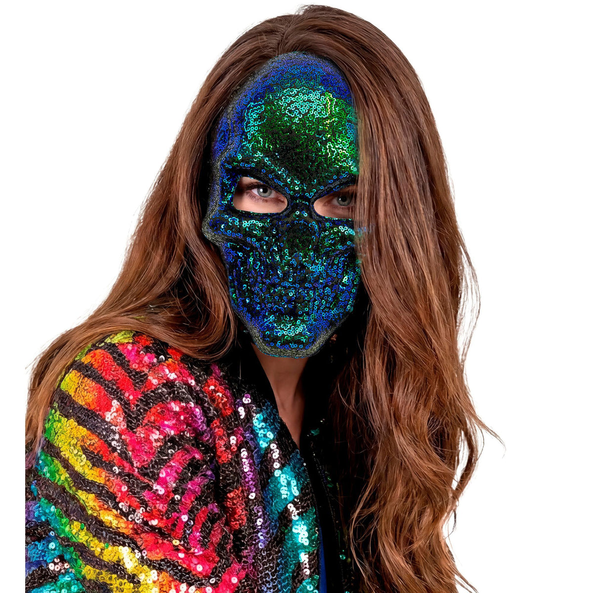 Maschera Teschio Paillettes Glitterate Unisex Halloween Chic