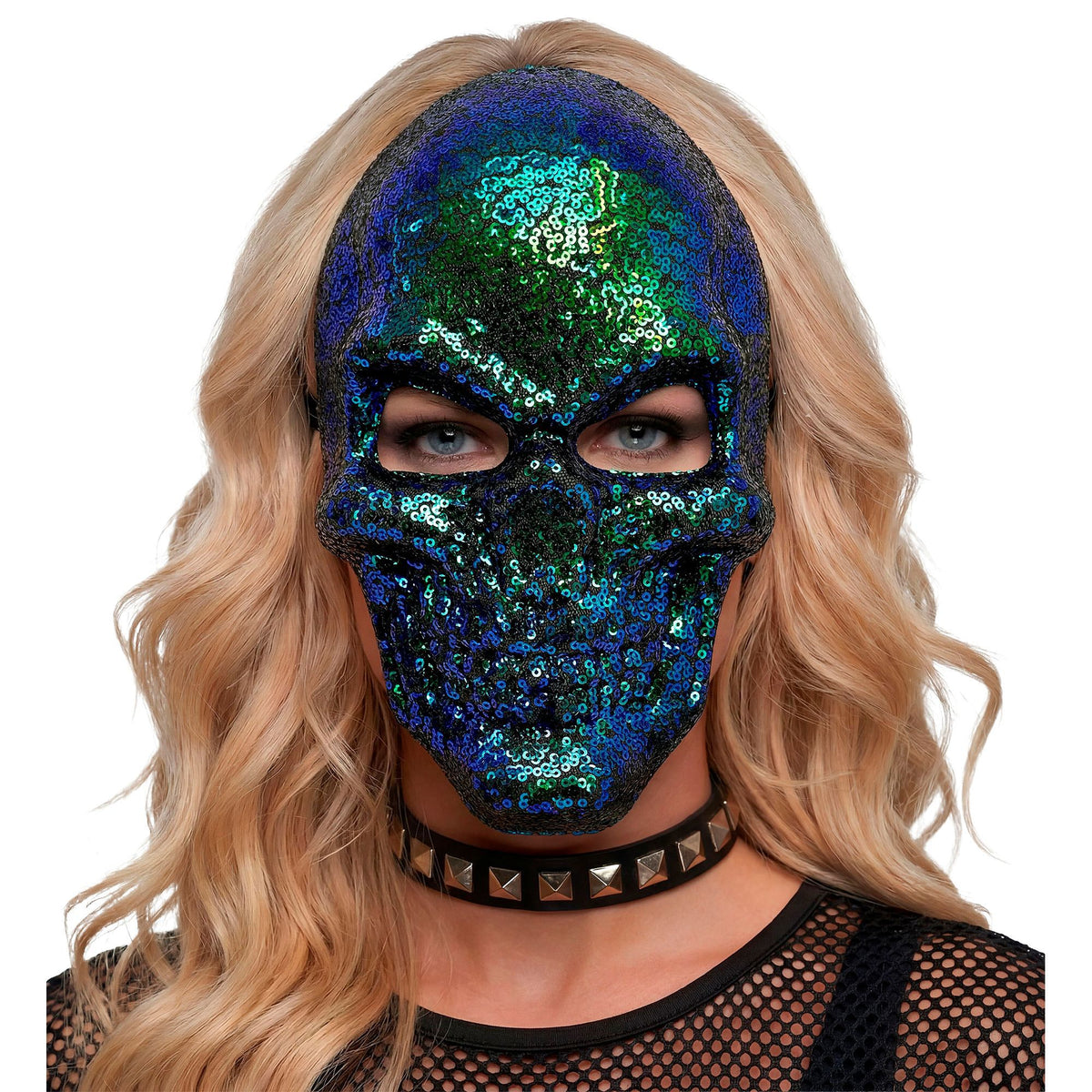 Maschera Teschio Paillettes Glitterate Unisex Halloween Chic