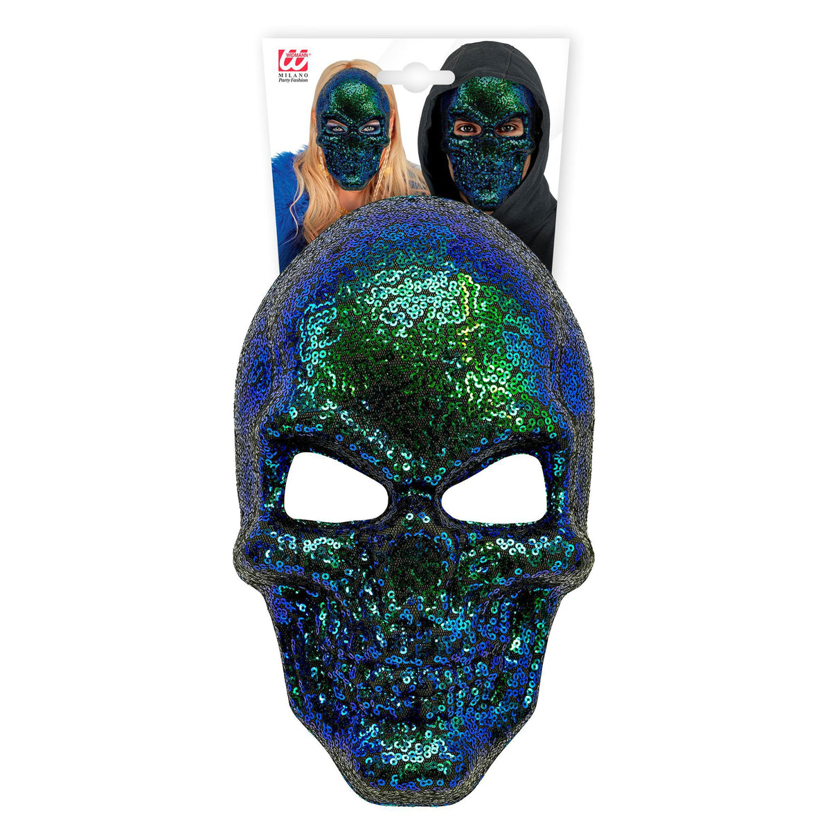 Maschera Teschio Paillettes Glitterate Unisex Halloween Chic