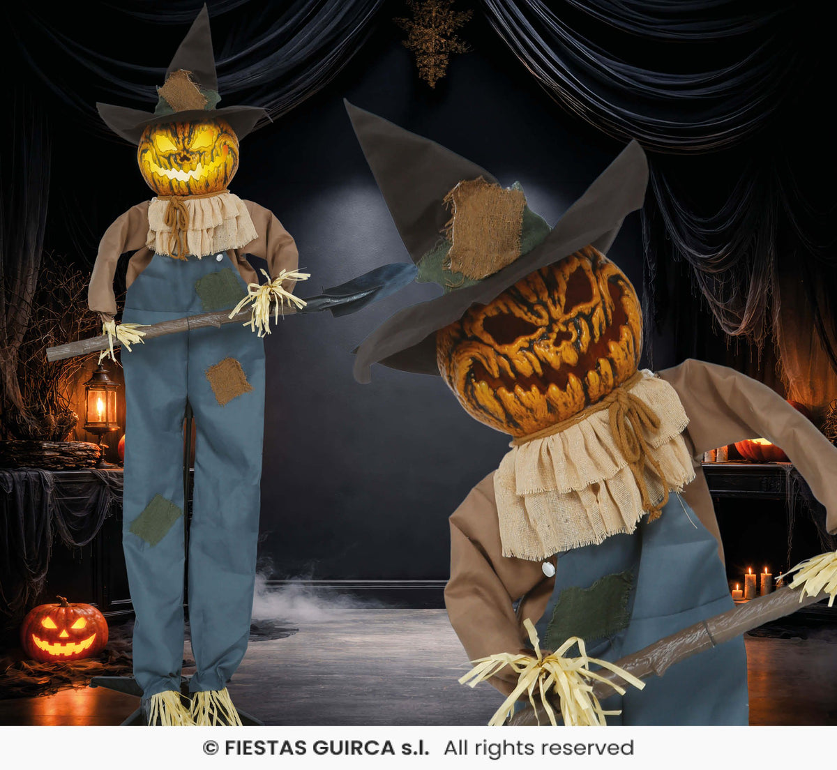 Spaventapasseri Animatronica con Luce Suono e Movimento H 190cm