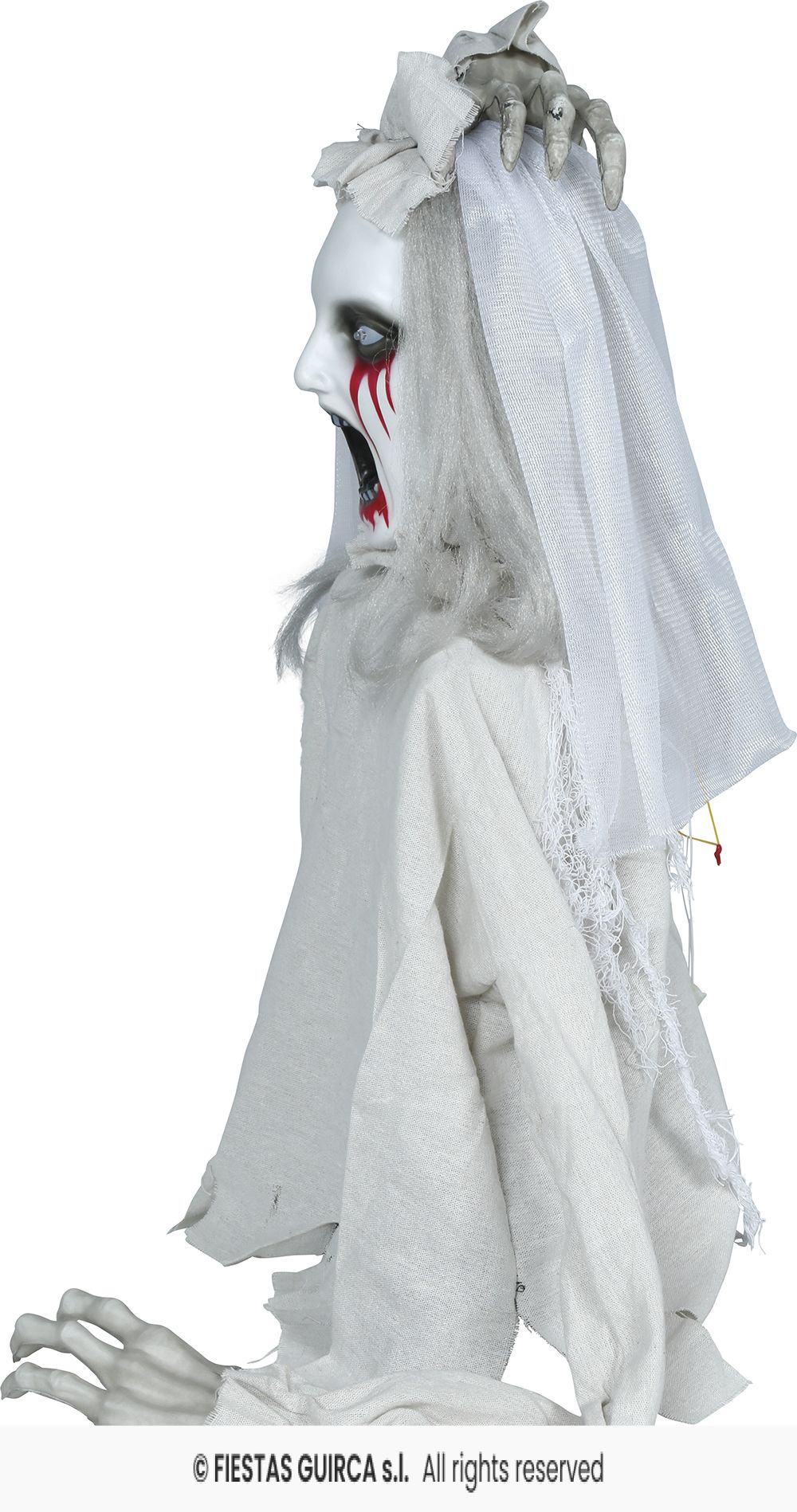 Sposa Zombie Animatronica con Luci Suoni e Movimento H 70 cm