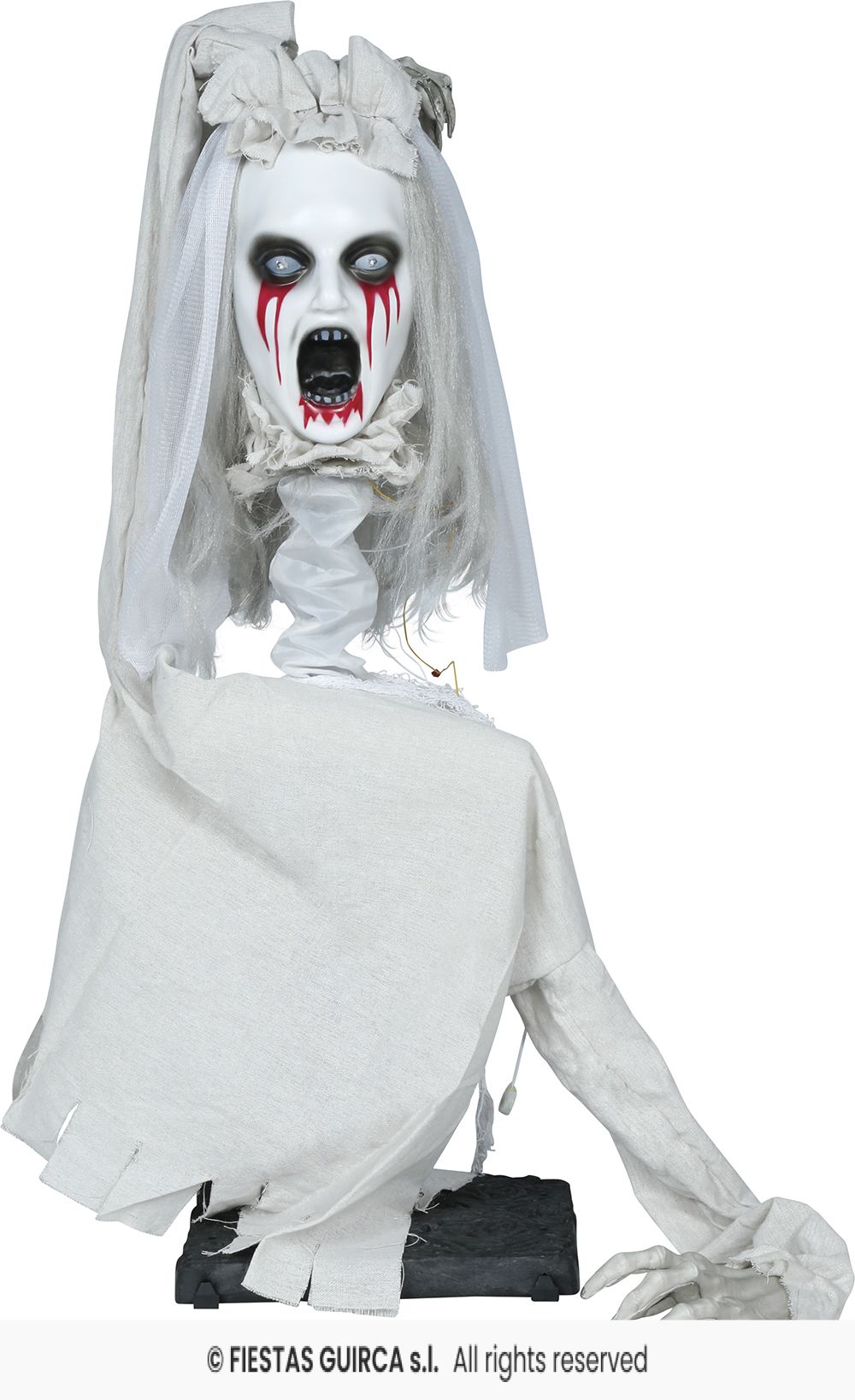 Sposa Zombie Animatronica con Luci Suoni e Movimento H 70 cm
