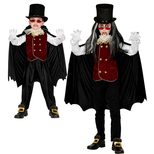 Costume Vampiro con Camicia, Gilet, Jabot e Mantello 1