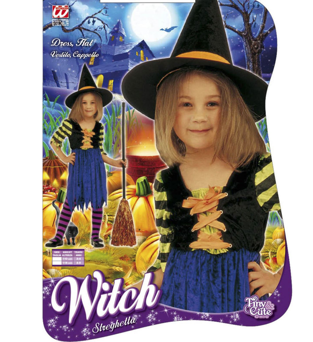 Costume Ragazza Strega Abito e Cappello