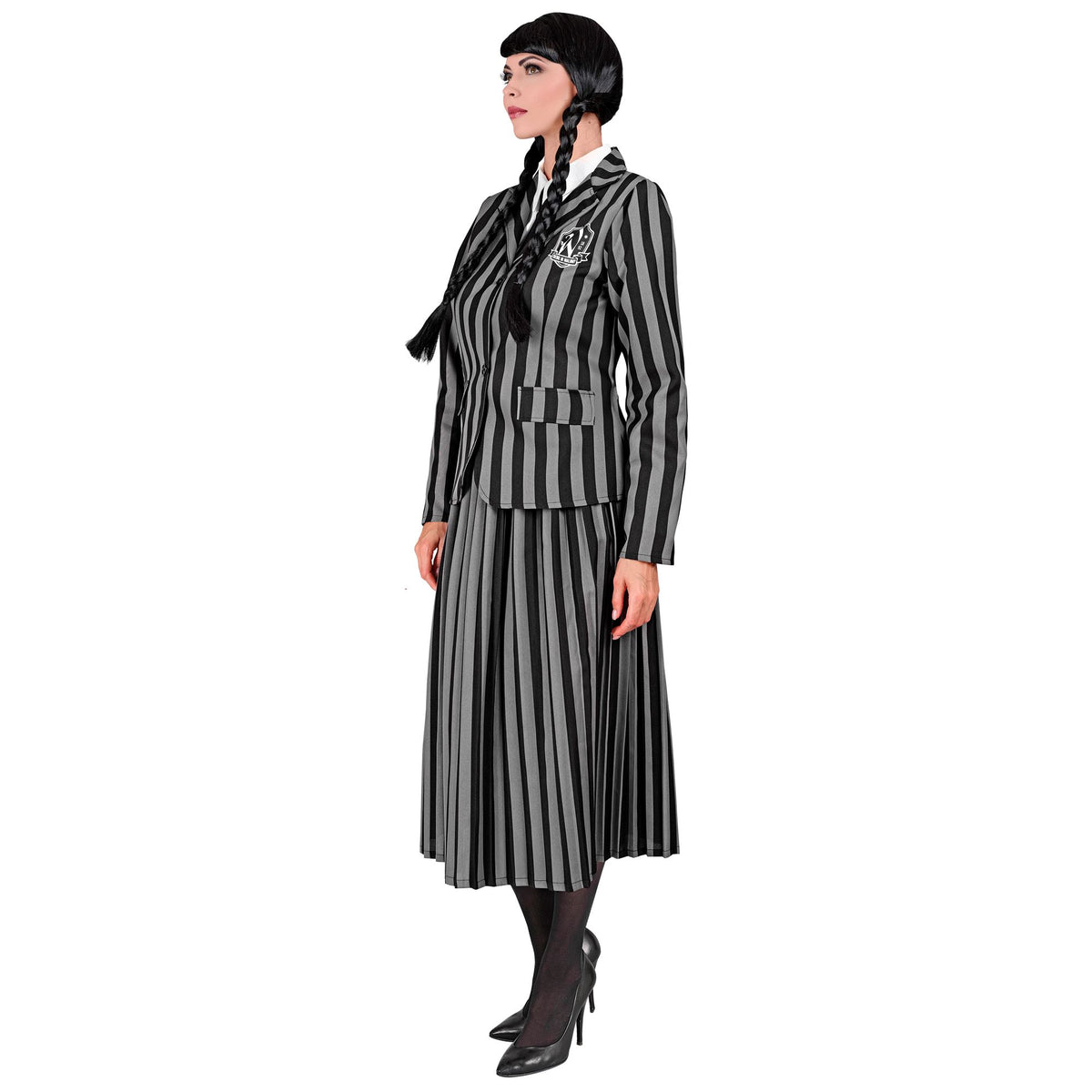 Costume Adulta Mercoledì Divisa Scolastica Famiglia Addams Halloween