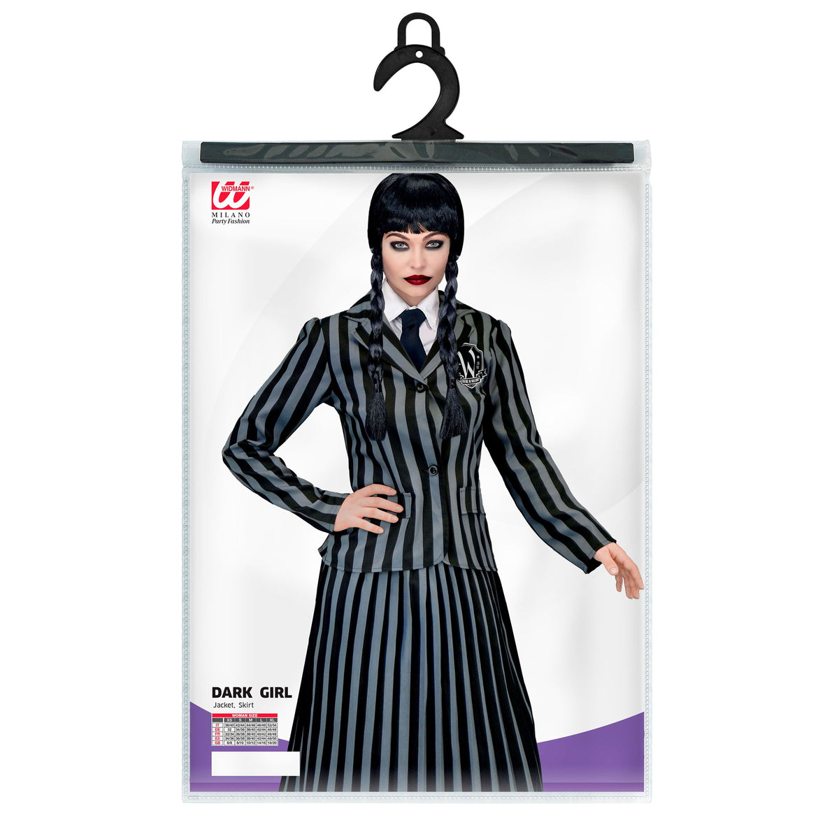 Costume Adulta Mercoledì Divisa Scolastica Famiglia Addams Halloween