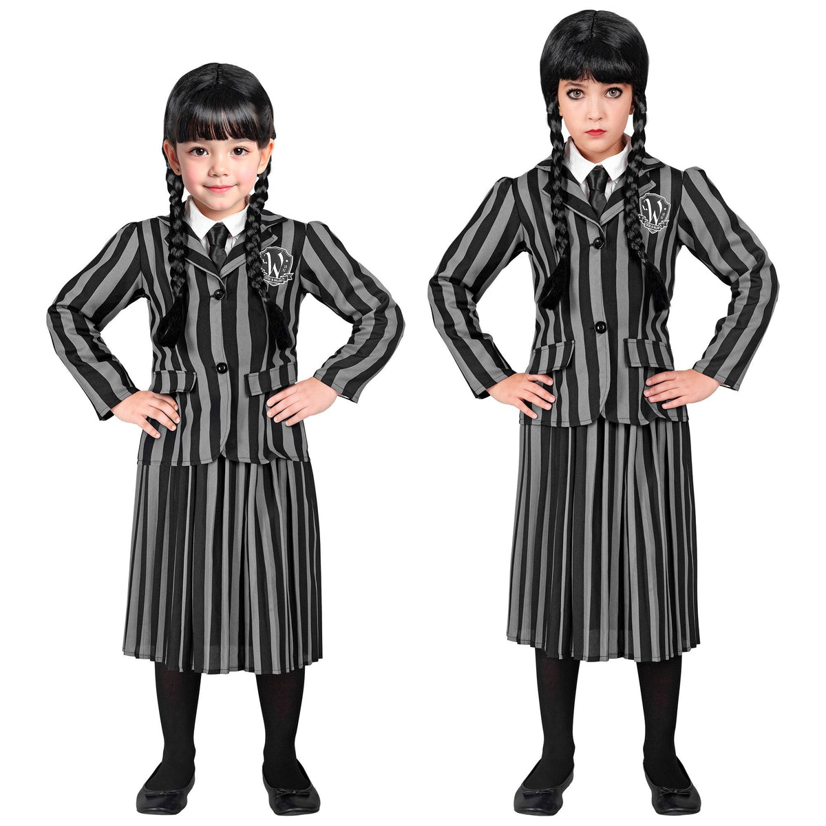 Costume Bambina Mercoledì Divisa Scuola Giacchetto Con Gonna