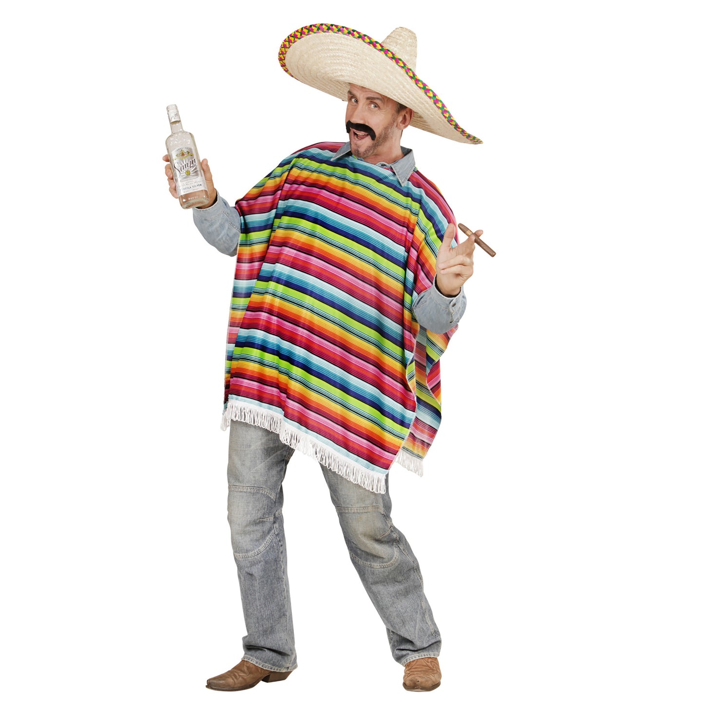Poncho Messicano Taglia Unica 150cm Unisex Culture del Mondo Messico
