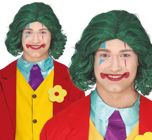 Parrucca Joker Verde Clown Batman Gotham Halloween