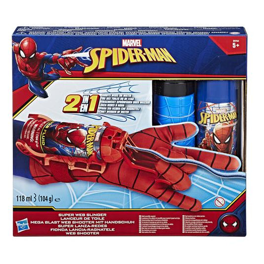 Guanto Spiderman Spara Ragnatele Filanti o Acqua Due in Uno Originale Marvel Hasbro
