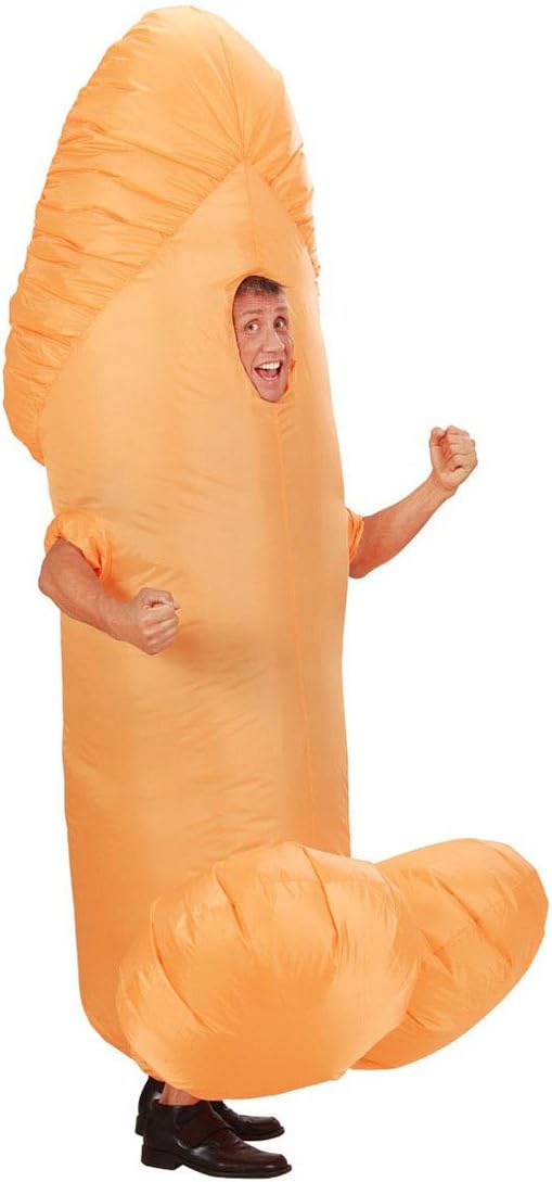 Costume Gonfiabile Willy Pene Enorme con Ventola a Batteria Celibato Trash