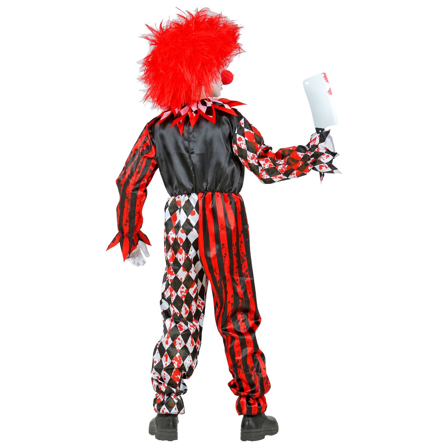 Costume Pagliaccio Horror Unisex con Tuta Intera e Collare Clown