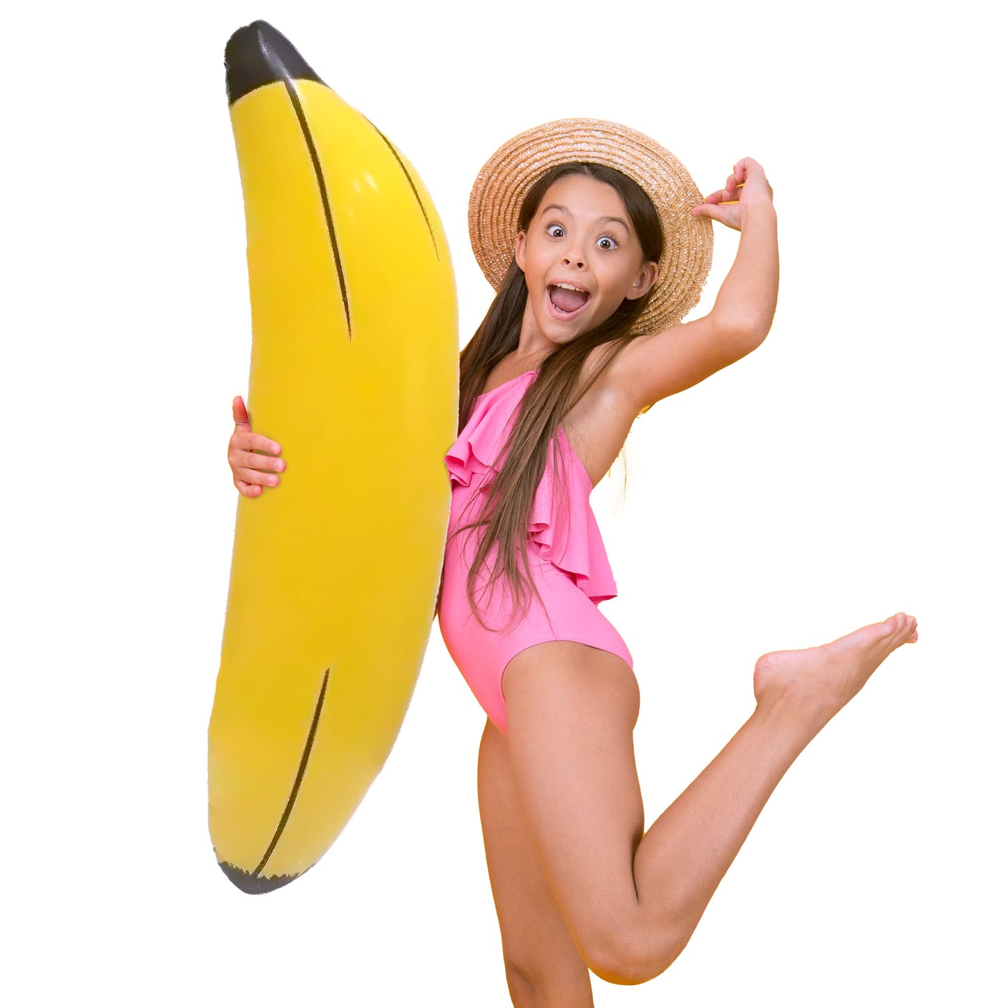 Banana Gonfiabile Jungle e Pool Party Decorazione Festa a Tema Hawaii Frutta 60 cm