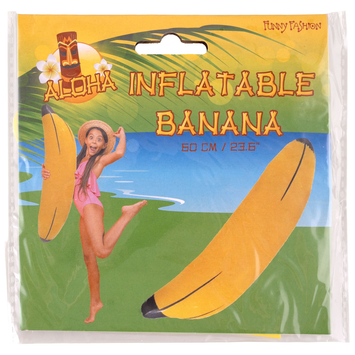 Banana Gonfiabile Jungle e Pool Party Decorazione Festa a Tema Hawaii Frutta 60 cm