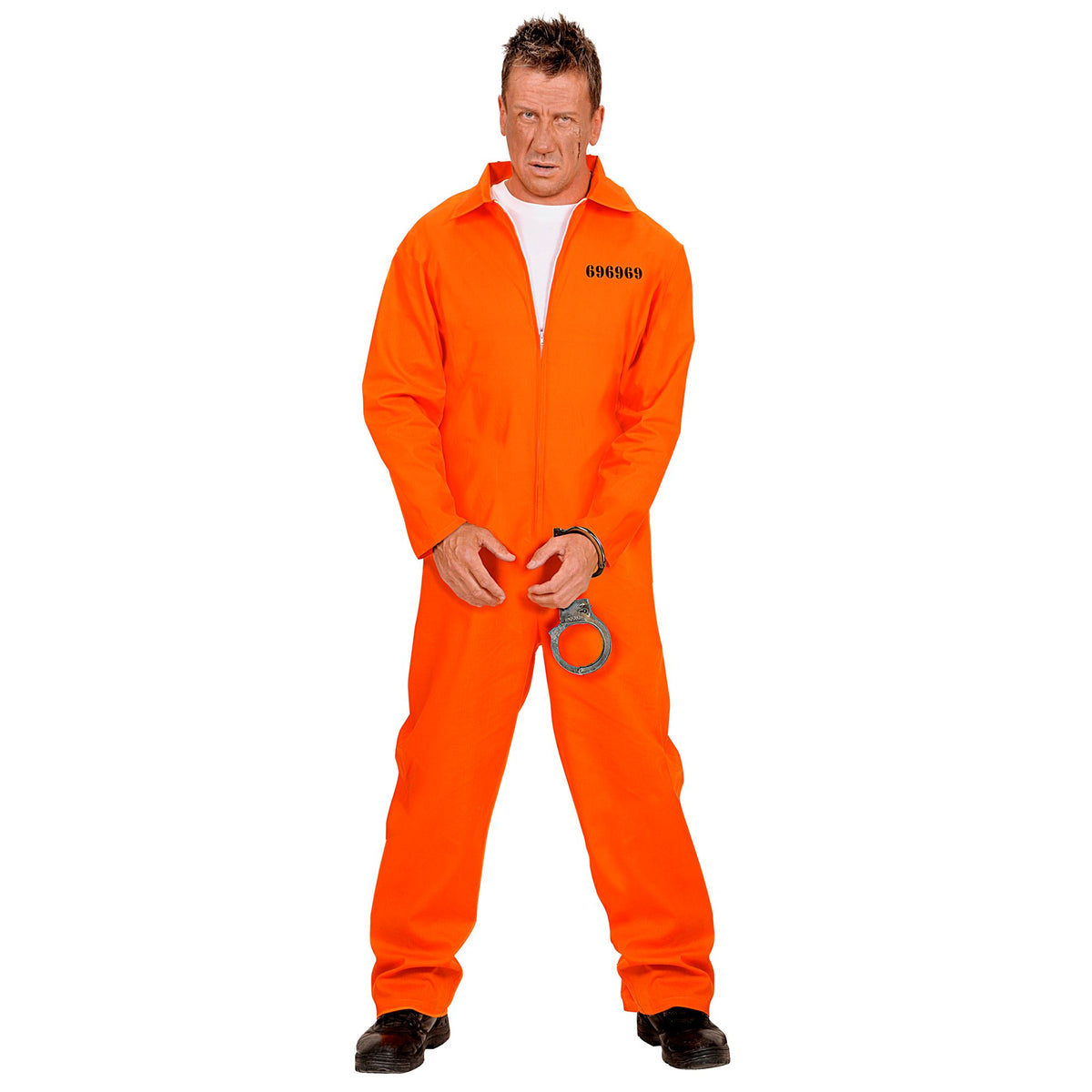 Costume Adulto Detenuto Carcerato Completo di Manette