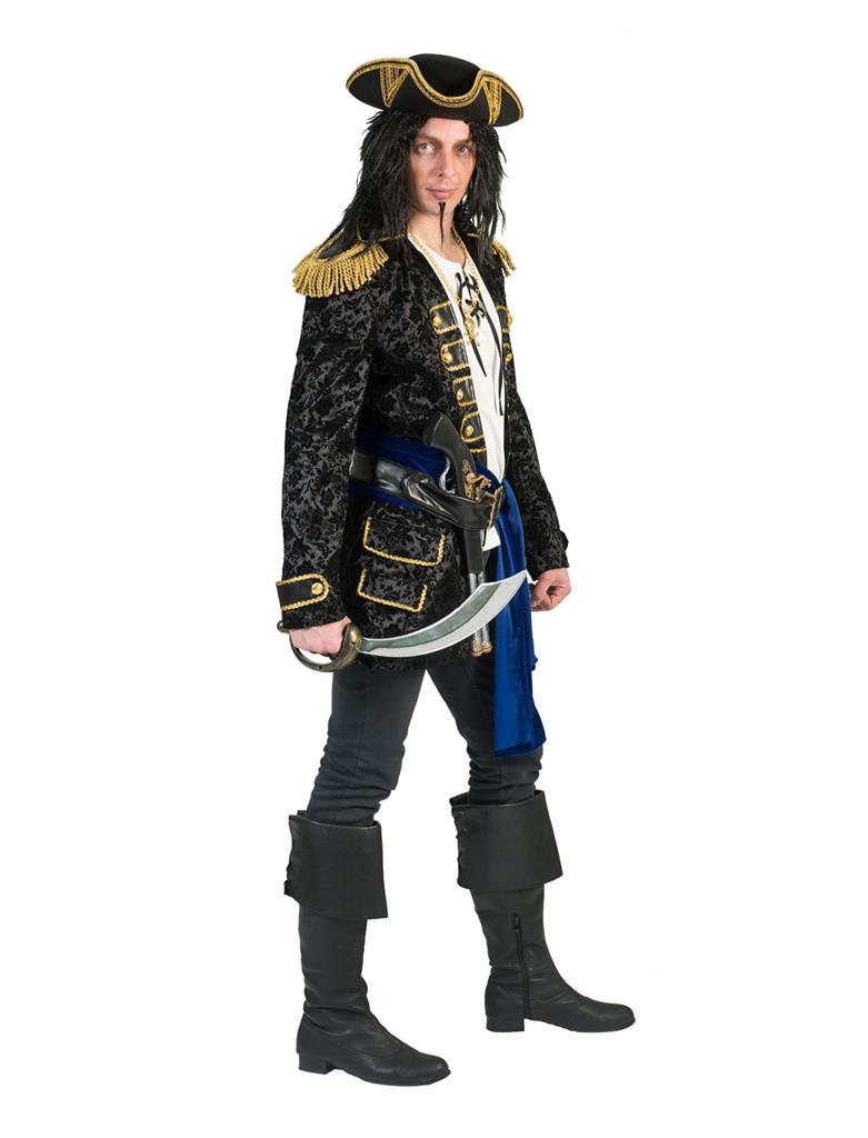 Costume Adulto Pirata Completo di Giacca Camicia Cintura e Sciarpa