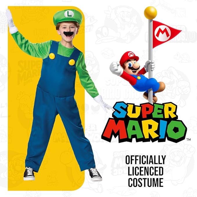 Costume Luigi Bambino Super Mario Bros. Ufficiale