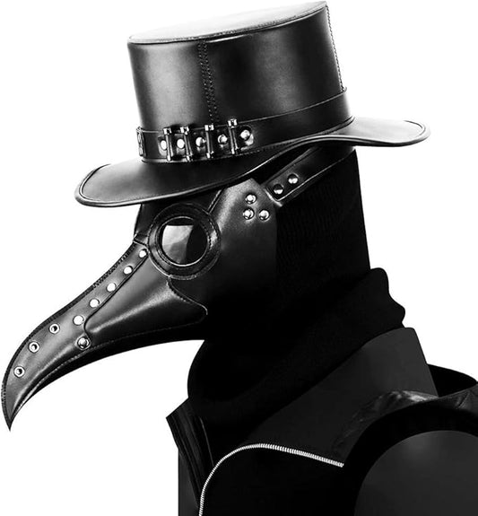 Maschera Medico della Peste Horror Dottore Morte Halloween inEcopelle Regolabile