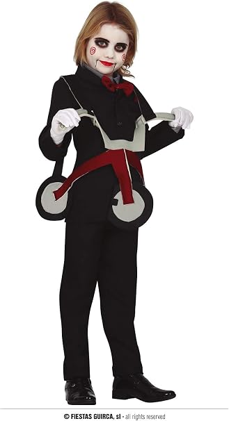 Costume Bambino Saw Enigmista con Triciclo Halloween Cinema