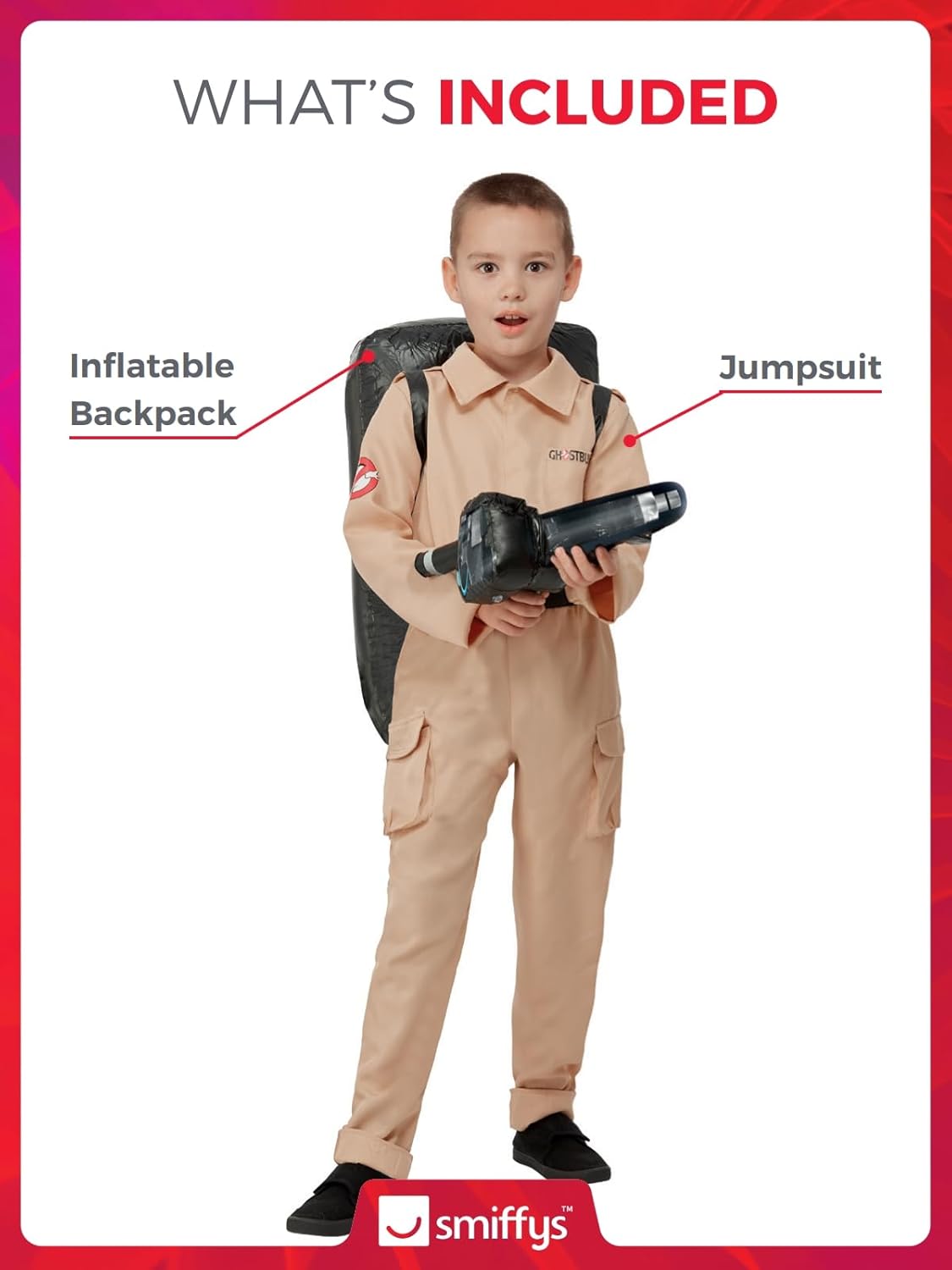 Costume Ghostbusters Acchiappafantasmi Originale Unisex 163 cm Tuta e zaino gonfiabile Halloween