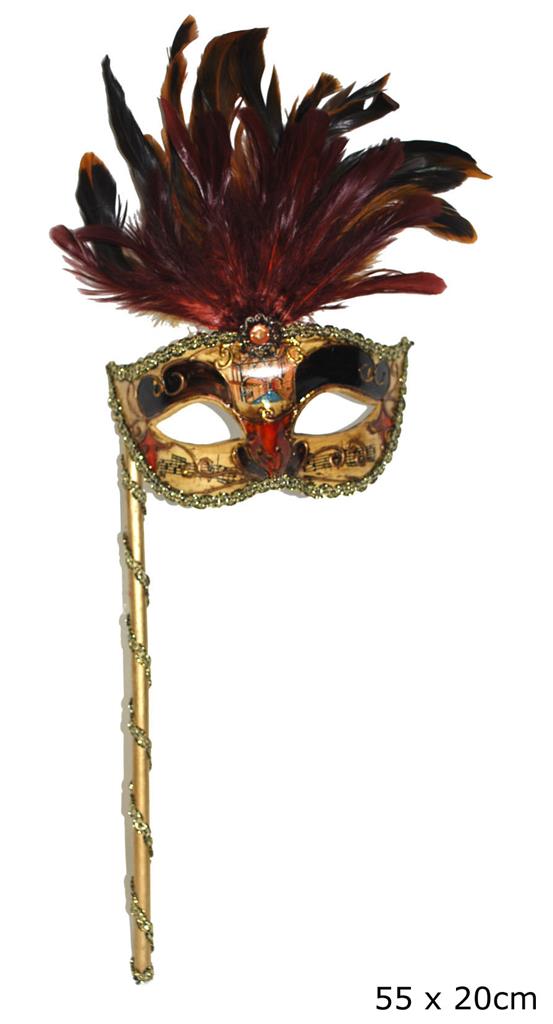Maschera con piume e bastoncino