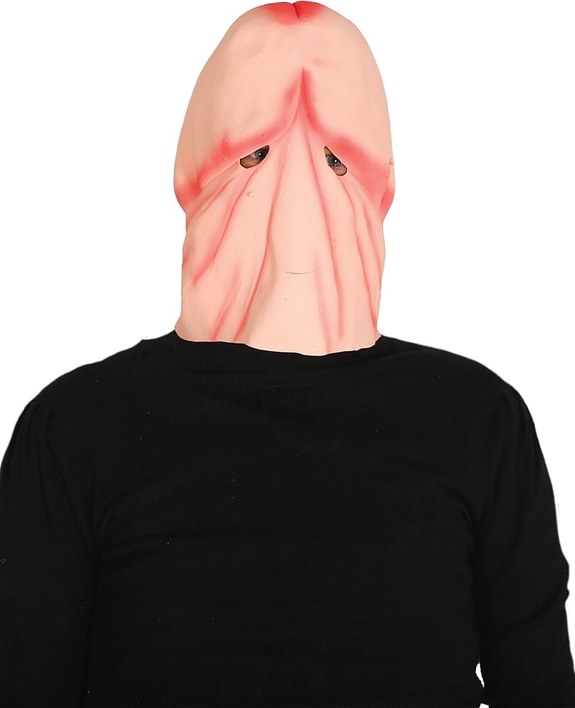 Maschera Pene Intera in Lattice Testa Pisello Sexy Festa Addio al Celibato Trash
