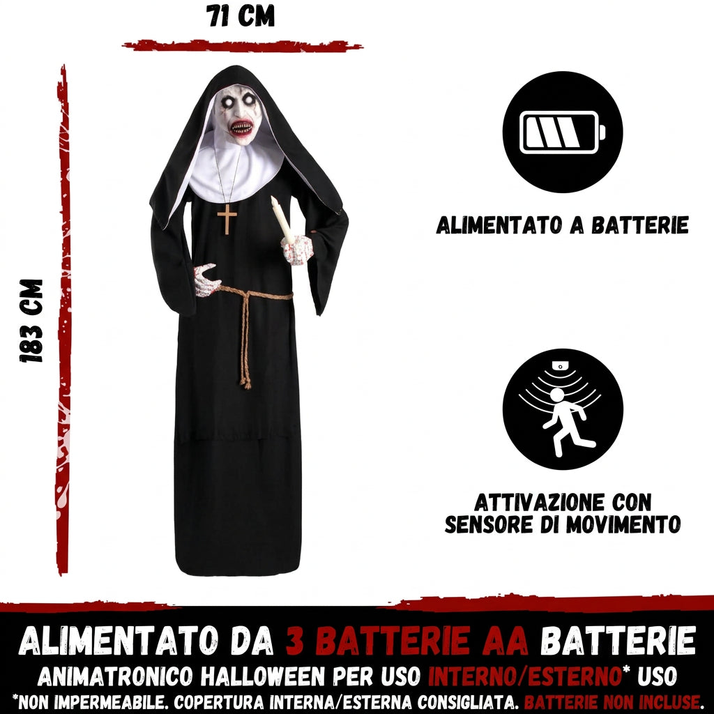 The Nun Valak Suora Horror con Luce Suono e Movimento Animatronica 1,83m